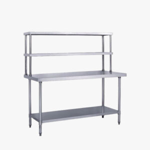 SS Work Table With Over-shelf